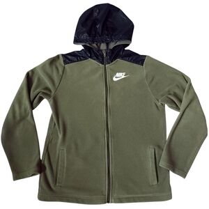 NIKE Fleece Full Zip Nylon Hoodie Sz XL